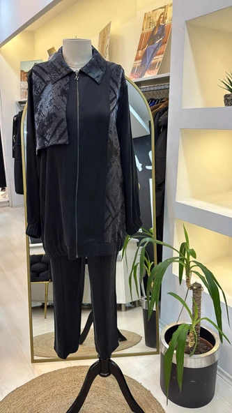 Nuss 1001 Jakar Detay Pantolonlu Takım - ANTRASİT - 4