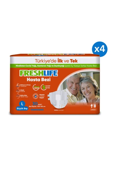 4'lü Large Beden Büyük Boy Yetişkin Hasta Bezi 30x4 (120 Adet) - 2