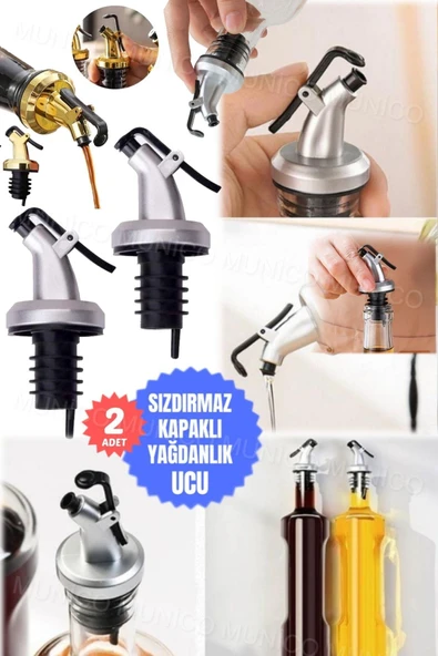 2 Adet Yağdanlık Tıpası Damlatmaz Şişe Ucu Dökme Ağızlığı Yağlık Sirkelik Sızdırmaz Kapaklı Tıpa - 4