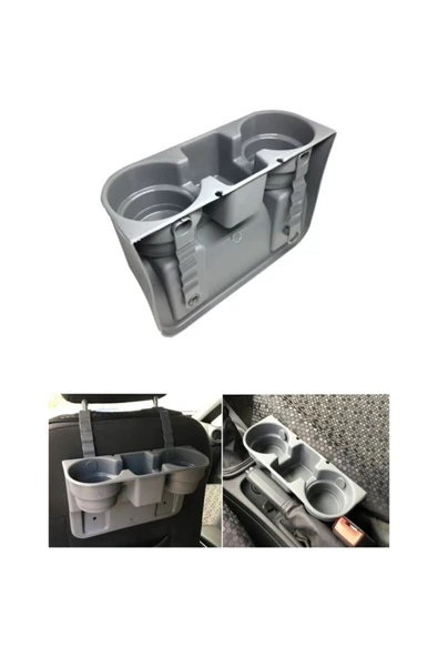 Araç Koltuk Arası Bardak Tutucu Organizer Koltuk Arası Bardaklık Araba Bardaklığı Gri