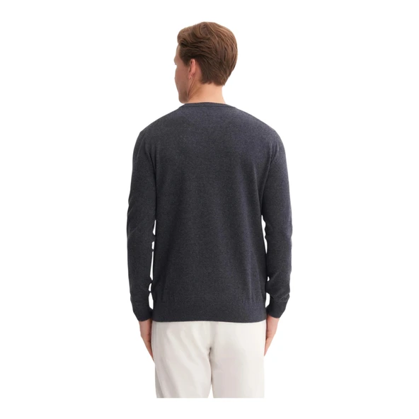 Slim Fit Soft Touch Basic Bisiklet Yaka Kazak-33155 - 10