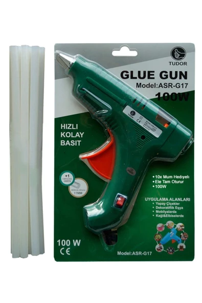 Sıcak Kalın 11 mm Silikon Tabancası 100 Watt Anahtarlı 10 Adet Silikon ürün görseli