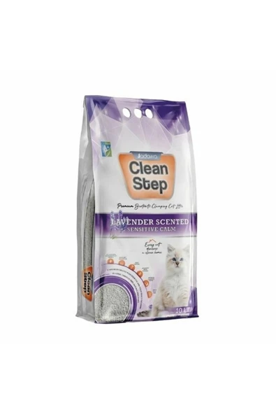Clean Step Aktif Karbonlu Lavanta Kokulu İnce Taneli Topaklanan Bentonit Kedi Kumu 10 Lt - 1