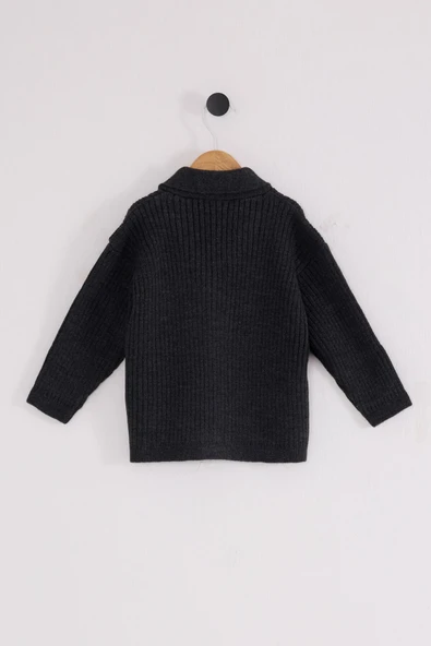 U.S. Polo Assn Bebek Hırka USB2608 Antrasit Melanj - 3