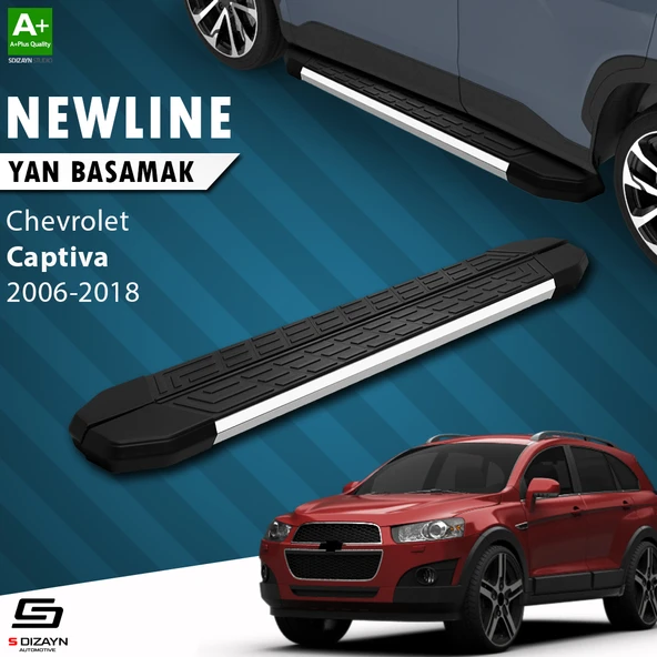 S-Dizayn Chevrolet Captiva NewLine Krom Yan Basamak 183 Cm 2006-2018 A+ Kalite ürün görseli 1