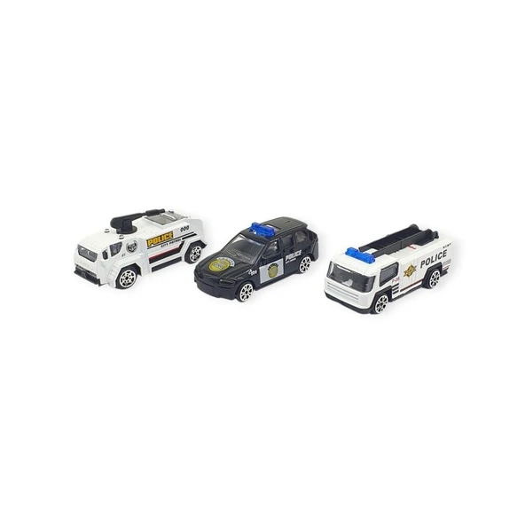 3'lü İş Makinaları Road Seti - Die Cast - DS044 - Polis