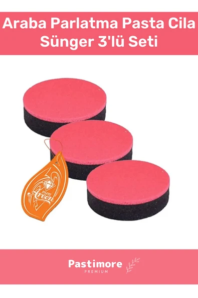 Premium Serisi Araba Oto Parlatma Pasta Cila Sünger 3'lü Seti ürün görseli 1