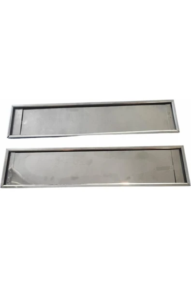 Paslanmaz Krom Metal Plakalık 52.7cm X 11.5cm 2 Adet Plaka Sacı - Resim 4