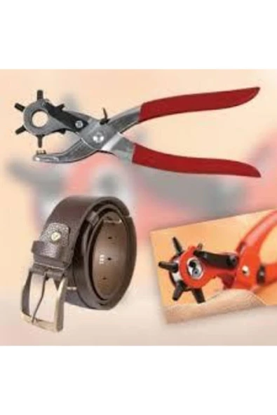 Kemer Delme Ve Perçin Pensesi Ikli Set Deri Plastik Delici - 3