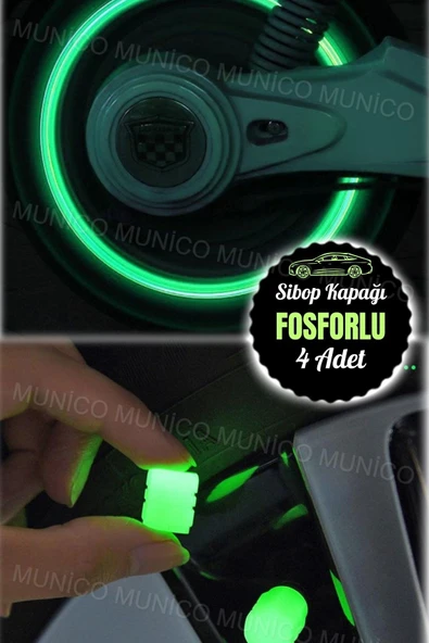 LED Işık ve Toz Geçirmez 4 Adet Renkli LED Fosforlu Sibop Kapak - Araba Motosiklet Bisiklet İçin - Resim 3