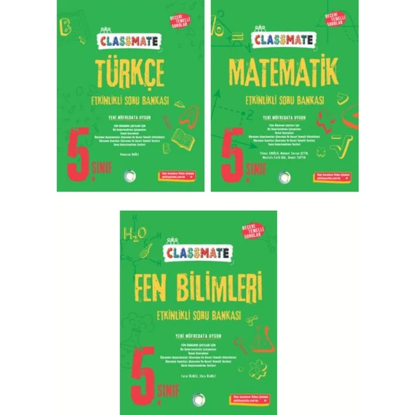 2025 5.sınıf Classmate Türkç-Matematik-Fen Soru Bankası 3'lü Set