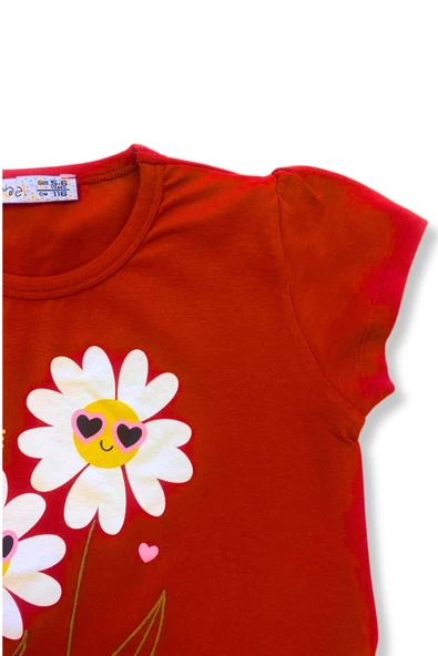 Cute My Sister İs My Bestie Baskılı Papatya T-Shirt - Resim 3