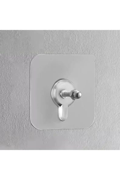 Süper Güçlü 2 Adet Çerçeve Askısı Pin Delgisiz Vidalı Tırnak Kanca Yapışkanlı Raf Tutucu Askı - 4
