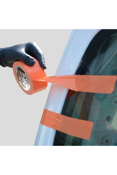Cam Ve Aksesuar Montaj Bantı Bandı Iz Bırakmaz 5cmx33metre Turuncu Pvc Bant Oto - Resim 2