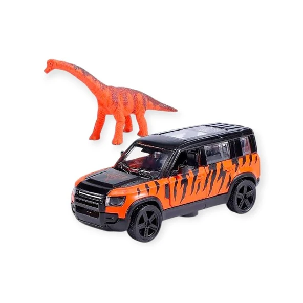 Çek Bırak Araç ve Dinazor Oyun Seti - 6843-2D- Turuncu