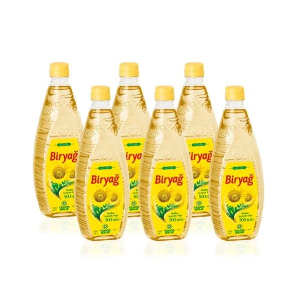 Biryağ Ayçiçek Yağı 500 ml Pet Ambalaj (6'lı Paket) - 1
