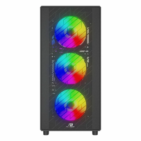 PowerBoost PB-A600B 600W 80+ USB 3.2 LED ATX Mid Tower Siyah Kasa - Resim 2