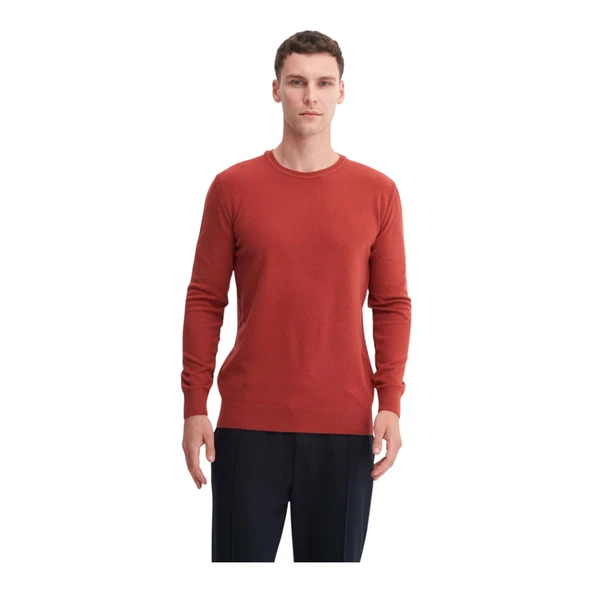 Slim Fit Soft Touch Basic Bisiklet Yaka Kazak-33155 - 3