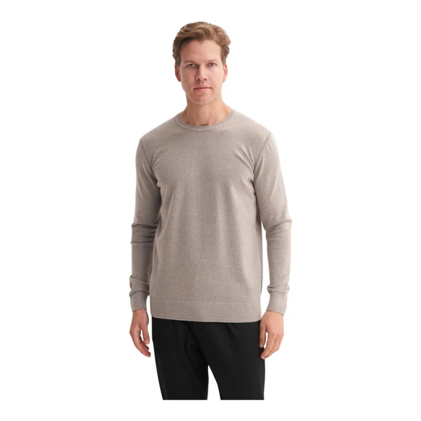 Slim Fit Soft Touch Basic Bisiklet Yaka Kazak-33155 - 6