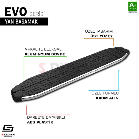 S-Dizayn Kia Sorento 3 Evo Krom Yan Basamak 183 Cm 2014-2020 A+ Kalite - Resim 7