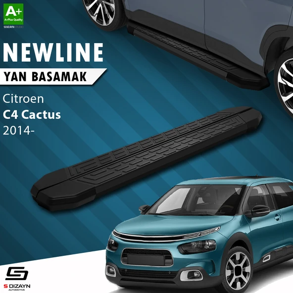 S-Dizayn Citroen C4 Cactus NewLine Siyah Yan Basamak 183 Cm 2014 Üzeri A+ Kalite ürün görseli 1