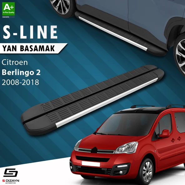 S-Dizayn Citroen Berlingo 2 S-Line Aluminyum Yan Basamak 193 Cm 2008-2018 A+ Kalite ürün görseli 1