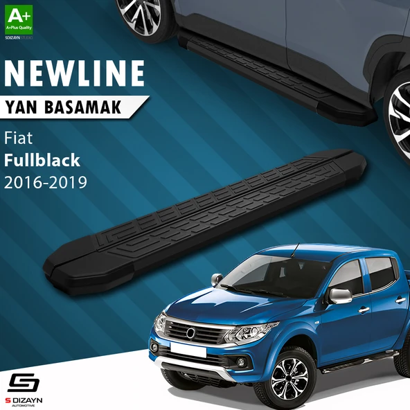 S-Dizayn Fiat Fullback NewLine Siyah Yan Basamak 193 Cm 2016-2019 A+ Kalite ürün görseli 1