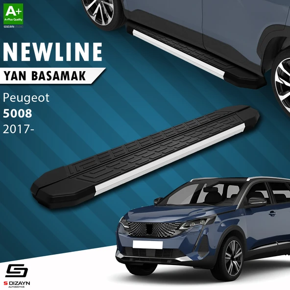 S-Dizayn Peugeot 5008 2 NewLine Aluminyum Yan Basamak 203 Cm 2017-2023 A+ Kalite ürün görseli 1