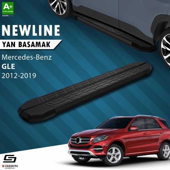 S-Dizayn Mercedes GLE W166 NewLine Siyah Yan Basamak 193 Cm 2012-2019 A+ Kalite ürün görseli 1