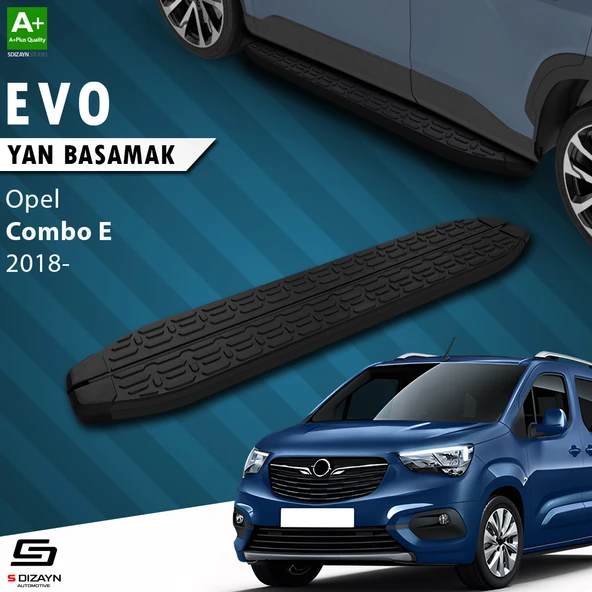S-Dizayn Opel Combo E Evo Siyah Yan Basamak 203 Cm 2018-2023 A+ Kalite ürün görseli 1