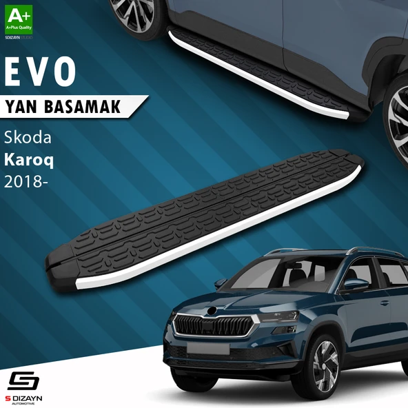 S-Dizayn Skoda Karoq Evo Aluminyum Yan Basamak 173 Cm 2018 Üzeri A+ Kalite ürün görseli 1