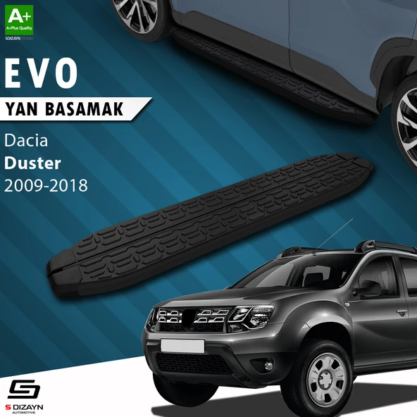 S-Dizayn Dacia Duster Evo Siyah Yan Basamak 173 Cm 2009-2018 A+ Kalite ürün görseli