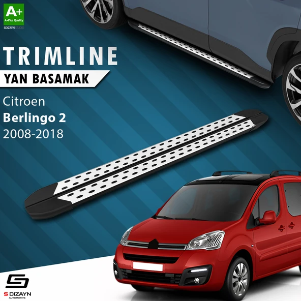 S-Dizayn Citroen Berlingo 2 TrimLine Gri Yan Basamak 196 Cm 2008-2018 A+ Kalite ürün görseli 1
