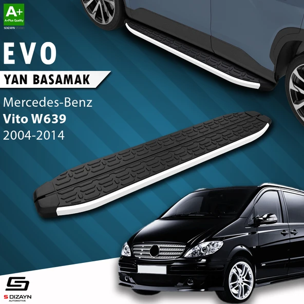 S-Dizayn Mercedes Vito W639 Uzun Şase Evo Aluminyum Yan Basamak 253 Cm 2004-2014 A+ Kalite - 1
