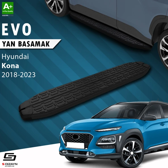 S-Dizayn Hyundai Kona Evo Siyah Yan Basamak 173 Cm 2018-2023 A+ Kalite ürün görseli 1