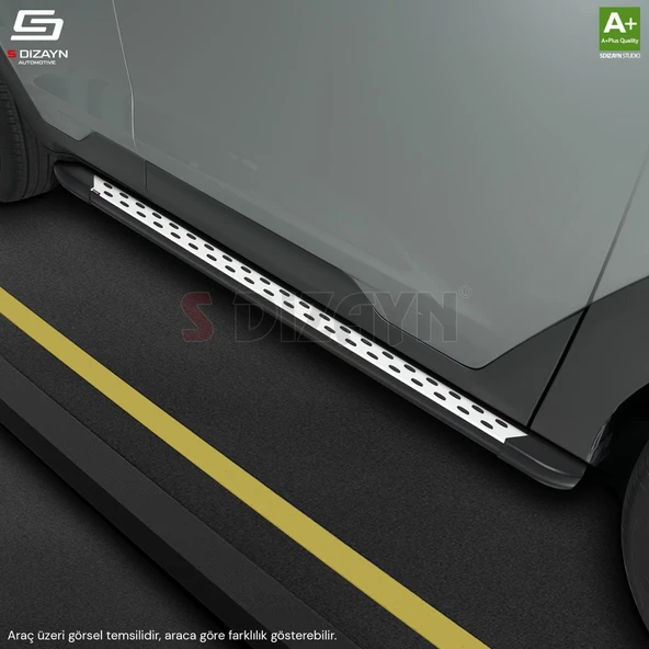 S-Dizayn VW Transporter T6 Kısa Şase TrimLine Gri Yan Basamak 215 Cm 2015-2019 - Resim 6