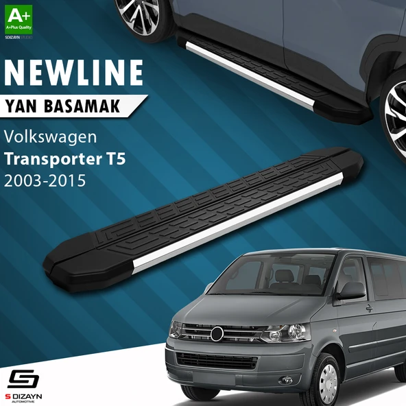 S-Dizayn VW Transporter T5 Kısa Şase NewLine Krom Yan Basamak 213 Cm 2003-2010 A+ Kalite - 1