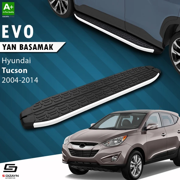 S-Dizayn Hyundai Tucson 2 Evo Aluminyum Yan Basamak 173 Cm 2004-2014 A+ Kalite ürün görseli 1