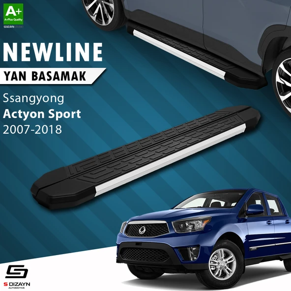 S-Dizayn Ssangyong Actyon Sports NewLine Aluminyum Yan Basamak 203 Cm 2007-2018 A+ Kalite ürün görseli