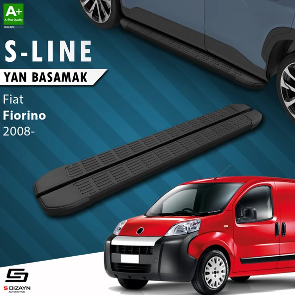 S-Dizayn Fiat Fiorino S-Line Siyah Yan Basamak 173 Cm 2008 Üzeri A+ Kalite ürün görseli