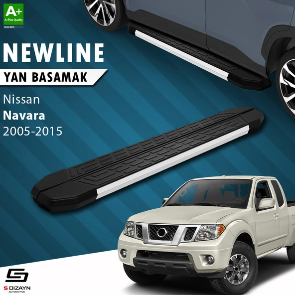 S-Dizayn Nissan Navara 2 NewLine Aluminyum Yan Basamak 203 Cm 2005-2015 A+ Kalite - 1
