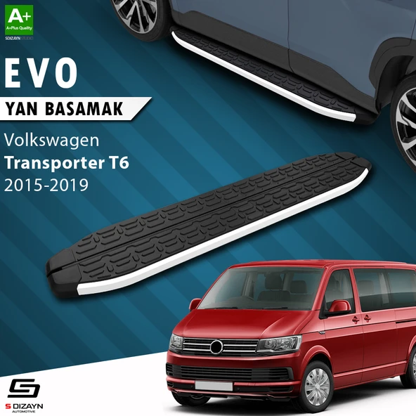 S-Dizayn VW Transporter T6 Uzun Şase Evo Aluminyum Yan Basamak 253 Cm 2015-2019 A+ Kalite ürün görseli 1
