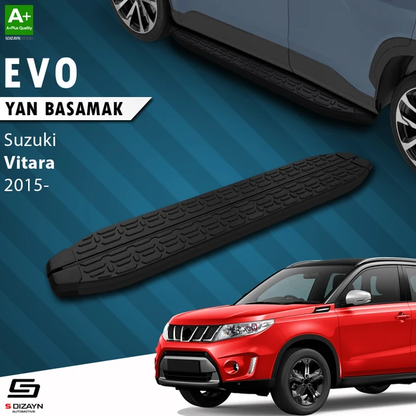 S-Dizayn Suzuki Vitara 4 Evo Siyah Yan Basamak 163 Cm 2015 Üzeri A+ Kalite - 1