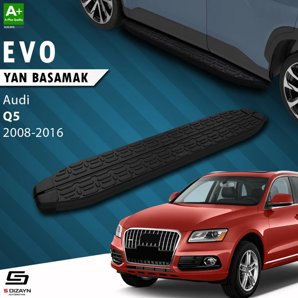 S-Dizayn Audi Q5 Evo Siyah Yan Basamak 183 Cm 2008-2016 A+ Kalite ürün görseli 1