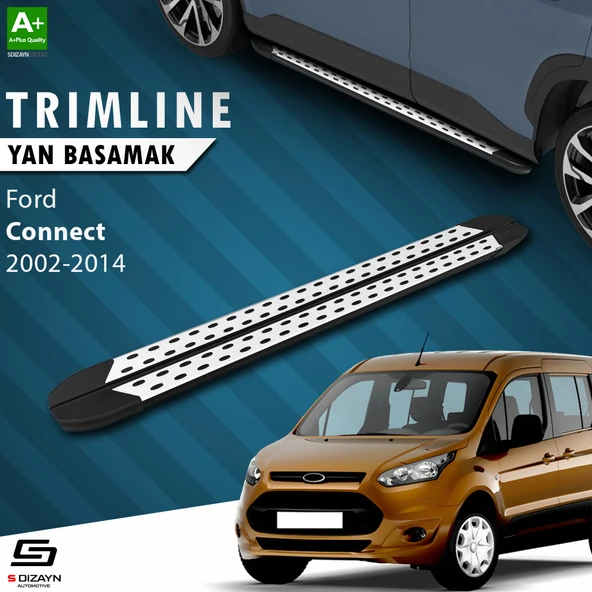 S-Dizayn Ford Connect Uzun Şase TrimLine Gri Yan Basamak 210 Cm 2002-2014 A+ Kalite ürün görseli 1