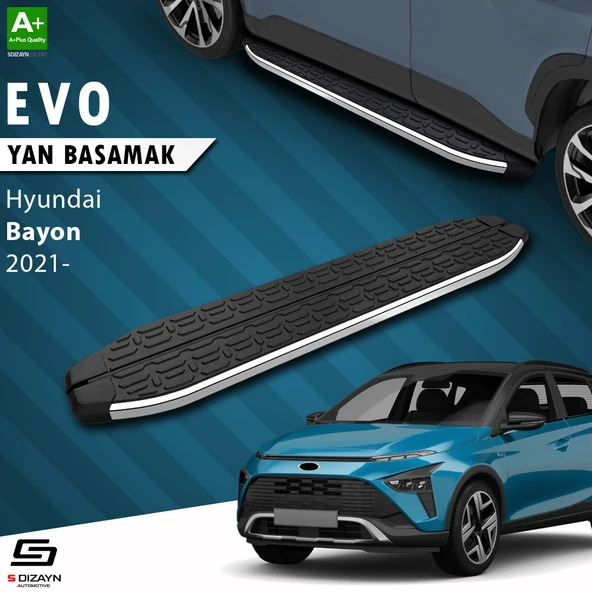 S-Dizayn Hyundai Bayon Evo Krom Yan Basamak 173 Cm 2021 Üzeri A+ Kalite ürün görseli 1