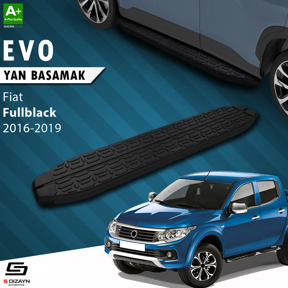 S-Dizayn Fiat Fullback Evo Siyah Yan Basamak 193 Cm 2016-2019 A+ Kalite ürün görseli 1