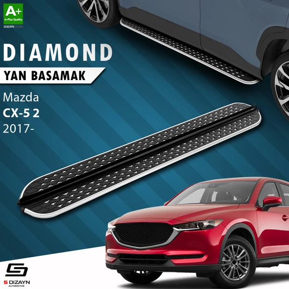 S-Dizayn Mazda CX-5 2 Diamond Krom Yan Basamak 183 Cm 2017 Üzeri A+ Kalite ürün görseli