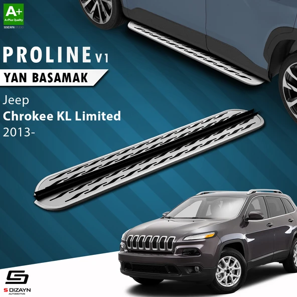 S-Dizayn Jeep Cherokee KL OEM Still Pro V2 Aluminyum Yan Basamak 173 Cm 2013-2023 A+ Kalite ürün görseli 1