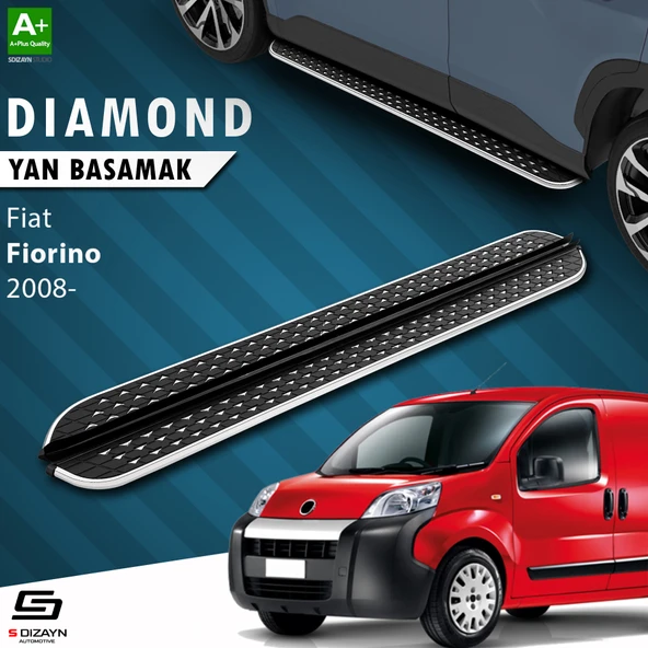 S-Dizayn Fiat Fiorino Diamond Krom Yan Basamak 173 Cm 2008 Üzeri A+ Kalite ürün görseli 1